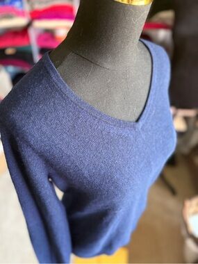 Charter Club Slate Navy V-Neck Sweater